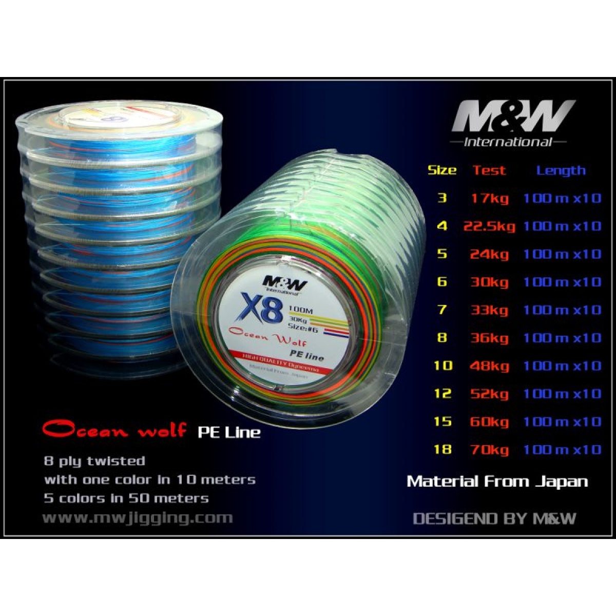 OCEAN WOLF PE LINE 100M